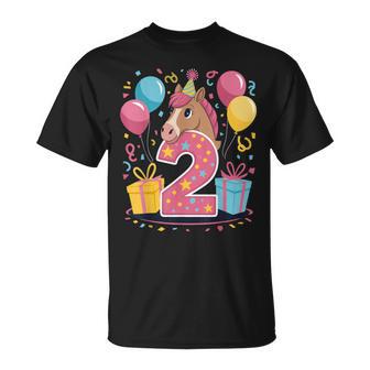 Caballo 2Do Cumpleaños Para Niño Niña 2 Añosegundo Dos Caballo Camiseta unisex - Regaloses