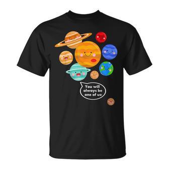 Camisa De Pluto Planet Divertida Dibujos Animados Planetas Nunca Olvides Plutón Camiseta unisex - Regaloses