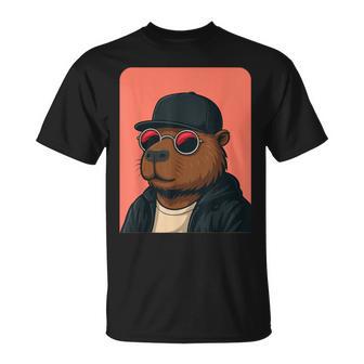Capybara Con Gafas Deol Para Hombres Y Es Capybara Gráfica Camiseta unisex - Regaloses