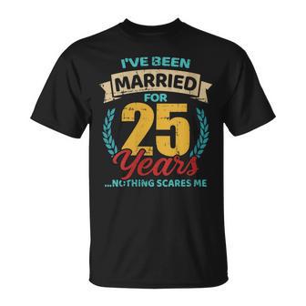 Casados Durante 25 Años 25 Aniversario De Boda Cuello Camiseta unisex - Regaloses