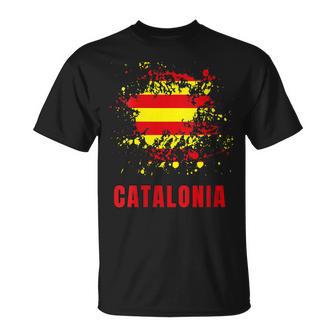Catalogne Retrointage Aquarelleport Catalan Drapeau Catalan T-Shirt - Cadeauxyz