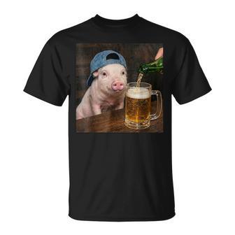 Cerdo Bebiendo Cerveza Pig Meme Camiseta unisex - Regaloses