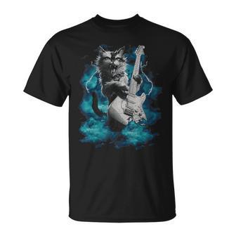 Chat Guitariste Cool Kittie Groupe De Rock Musique Rockstar T-Shirt - Cadeauxyz