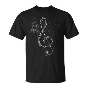Chat Pussycat Kitty Notes Musique Clés Musicales Note Cadeau T-Shirt - Cadeauxyz