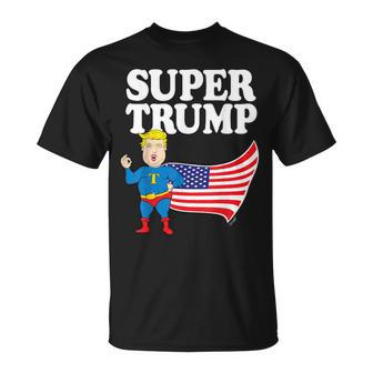 Chemiseuper Hero Donald Trump Drapeau Américain T-Shirt - Cadeauxyz