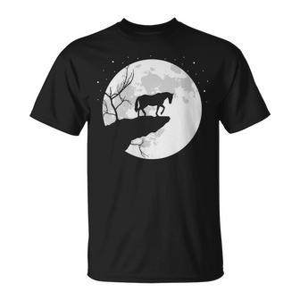 Cheval Mignon Avec Lune Nuit Fille Cavalière Chevaux T-Shirt - Cadeauxyz