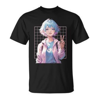 Chica Deigno De La Paz Del Anime Japonés Chica Kawaii Camiseta unisex - Regaloses