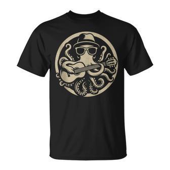 Cool Octopus Guitarrista Diseño Divertido Amante De La Músicaida In Mangas Camiseta unisex - Regaloses