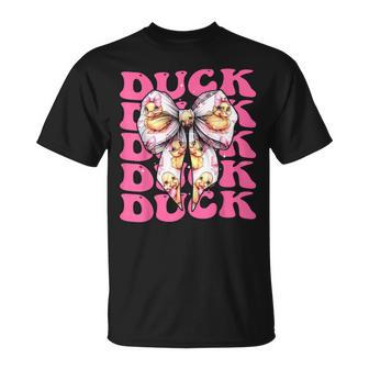 Coquette Bow Pato De Goma Patito Chica Mamá Mamá Camiseta unisex - Regaloses