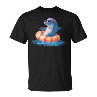 Costume Amusant De Dauphin Dans La Piscine T-Shirt - Cadeauxyz