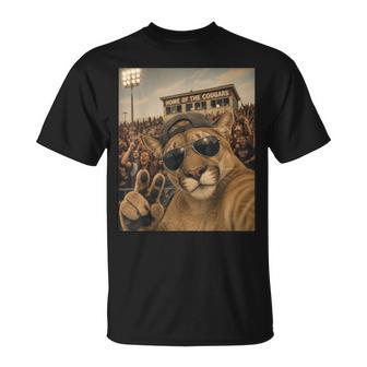 Cougar Student Selfie Vintage Game Day Cool Mascot T-Shirt | Seseable UK