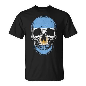 Crâne Drapeau Argentineintagequelette Argentine T-Shirt - Cadeauxyz