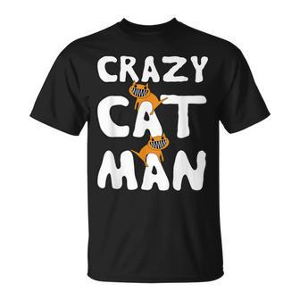 Crazy Cat Man Para Hombre Amante De Los Gatos Camiseta unisex - Regaloses