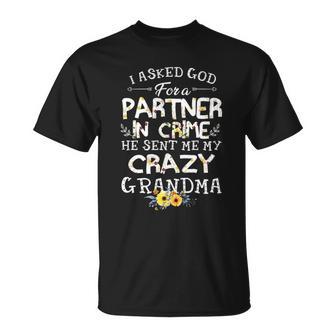 Crazy Grandma Partner In Crime Christmas Ideas For Mom T-Shirt | Seseable UK