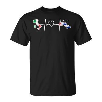 Cuba Italia Heartbeat Bandiera Italiana Cubana Maglietta - Novitaregali