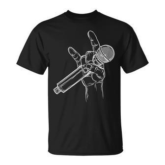 Cuernos Del Diablo Micrófono Cantante Heavy Rock Music Camiseta unisex - Regaloses