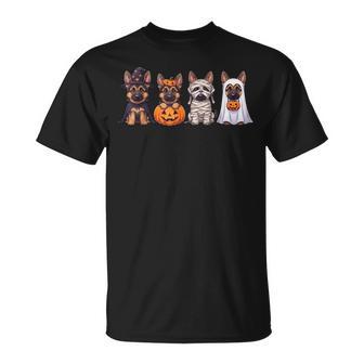 Cute German Shepherd Halloween Witch Mummy Pumpkin Dog T-Shirt | Seseable UK