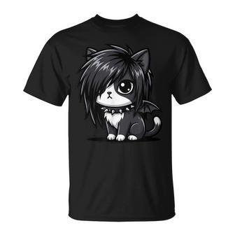 Cute Goth Girl Emo Gothic Cat Grunge Kitty Kawaii Kids Boys T-Shirt - Thegiftio UK