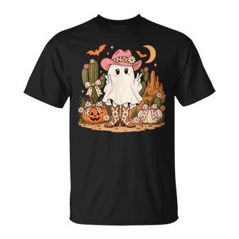 Cute Halloween Cowgirl Ghost Western Desert Pumpkin Women T-Shirt | Seseable UK