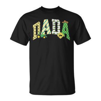 Dada Of The Birthday Boy Tractor Farm Trucks Family Party T-Shirt | Seseable UK