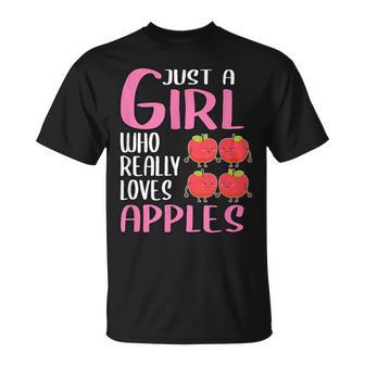 Damen Just A Girl Apfel Geschenk Apfel T-Shirt - Geschenkecke