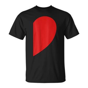 Demi Cœur En Forme De Cœur Pour Couple Deaint-Valentin T-Shirt - Cadeauxyz