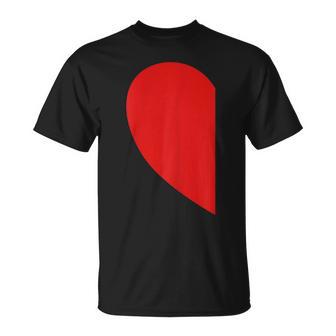 Demi Cœur En Forme De Cœur Pour Couple Deaint-Valentin T-Shirt - Cadeauxyz