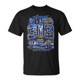 Detroit 313 Hustle Hometown Urban T-Shirt - Thegiftio UK