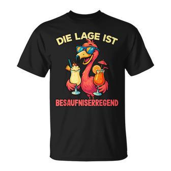 Die Lage Ist Besäufniserregend Lustiges Flamingo Party T-Shirt - Geschenkecke