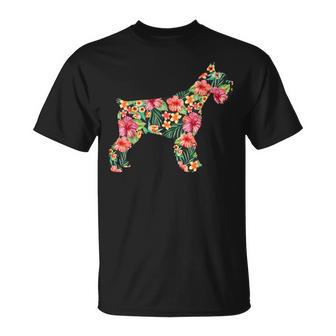 Divertidailueta De Perro Con Forma De Flor Dechnauzer Regalos Florales Para Camiseta unisex - Regaloses