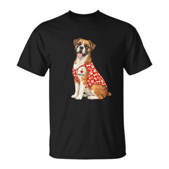 Divertido Boxer Perro Con Corazón Tatuaje Boxer Mamá Perros Am In Mangas Camiseta unisex - Regaloses
