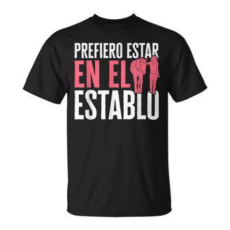 Divertido Caballos Prefiero Estar En El Establo Caballo Camiseta unisex - Regaloses