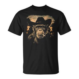Divertido Monoaquero Fumando Cigarrillo Mono Meme Camiseta unisex - Regaloses