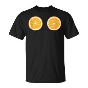 Divertido Naranja Tetasujetador Tetas Tetas Pecho Boobies In Mangas Camiseta unisex - Regaloses