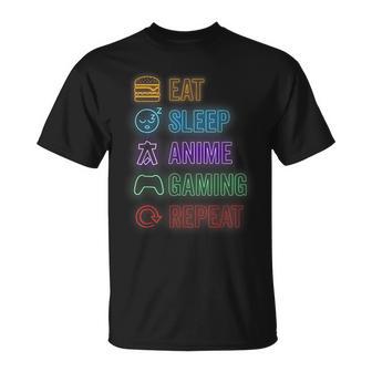 Eat Sleep Anime Gaming Repeat Gamer N Boy Anime T-Shirt - Thegiftio UK