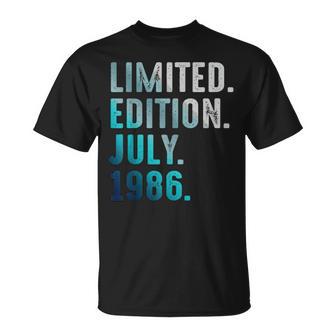 Édition Limitée Juillet 1986 Retrointage 1986 T-Shirt - Cadeauxyz
