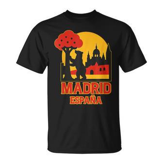 El Oso Y El Madroñoímbolo Madrid Ciudad Horizonte Camiseta unisex - Regaloses