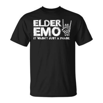 Elder Emo No Fueolo Una Fase Heavy Metal Rock Punk Music In Mangas Camiseta unisex - Regaloses