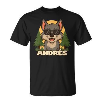 Enfant Andrés – Loup Avec Prénom Pour Garçons T-Shirt - Cadeauxyz