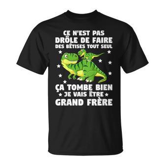 Enfant Ça Tombe Bien Jeais Être Grand Frère Drôle Dinosaure T-Shirt - Cadeauxyz