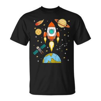 Enfant Fusée Espace Planète Espace T-Shirt - Cadeauxyz