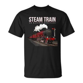 Entusiasta Detallada Del Tren Deapor Británico Historia Ferroviaria Del Reino Unido Camiseta unisex - Regaloses
