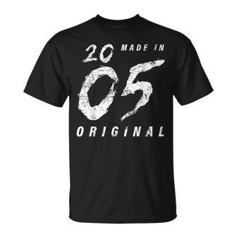 Fabriqué En 2005 Original Distressed Grunge Anniversaire 2005 T-Shirt - Cadeauxyz