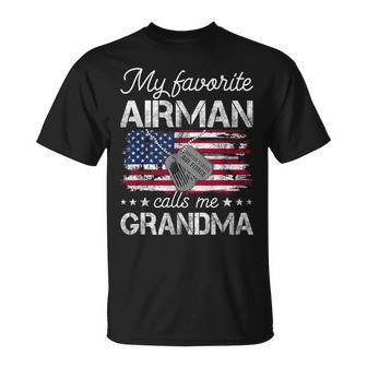 My Favorite Airman Calls Me Grandma Us Air Force T-Shirt - Monsterry