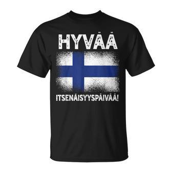 Feliz Día De La Independencia En Finlandia Bandera De Finlandia Camiseta unisex - Regaloses