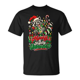 Feliz Mapache Ligeramente Desquiciado Navidadacaciones Humor Camiseta unisex - Regaloses
