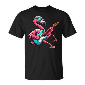 Flamants Avec Guitare Électrique T-Shirt - Cadeauxyz