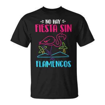 Flamenco Rosado Fiesta Pájaro Tropical Animal Flamenco Camiseta unisex - Regaloses