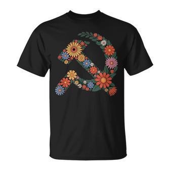 Fleurs Faucille Et Marteau T-Shirt - Cadeauxyz