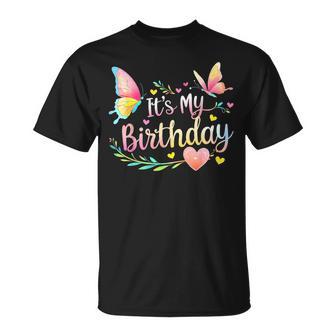 Floral It's My Birthday Butterfly Heat Love Kids Girls T-Shirt - Thegiftio UK
